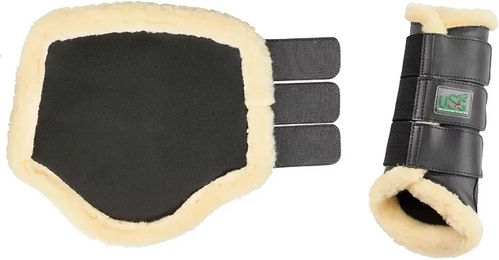 Produktbild von USG Gamaschen für Pferde aus Neopren mit atmungsaktivem Futter und Kunstfell Schwarz Größe L