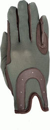 USG Good Luck Reithandschuhe aus Polyester Braun Grün Größe XL – Bild 1 von 2