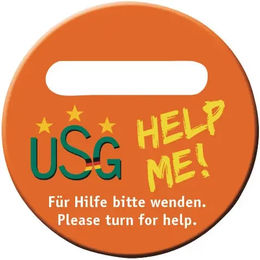 Produktbild von USG Help Me Safety Plate Etiketten in Orange