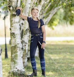 Produktbild von USG Ida Smart TopGrip Reithose für Kinder aus Nylon in Schwarz oder Blau Größe 158