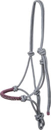 Produktbild von USG Knotenhalfter mit Glitzerstein in zweifarbig Grau für Voll-Warmblut Pferde