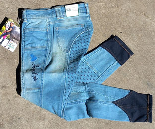 USG Ponylove Kinder Jeans Vollbesatz Reithose Blau Grösse 164 – Bild 1 von 2