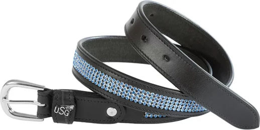 Produktbild von USG Princess Ledergürtel für Damen in Schwarz mit silberner Schnalle 105 cm
