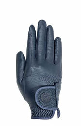 Produktbild von USG Reithandschuhe Sydney für Damen mit Glitzerverschluss aus Kunstleder Blau Größe XXS