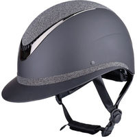 Produktbild von USG Reithelm Comfort Sparkle für Damen in Schwarz oder Grau aus Kunststoff mit großem Visier