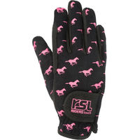 Produktbild von USG RSL Riders Norway Summer Reithandschuhe für Kinder aus Kunstleder Schwarz/Pink Größe XS