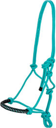 Produktbild von USG Shetty Knotenhalfter aus Seil mit Glitzersteinen in Blau und Türkis