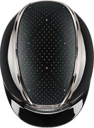 Produktbild von UVEX Exxeed glow Reithelm Schwarz Blau mit Kunstleder Grösse S-M 56-58