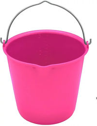 Produktbild von V-Plast Futtereimer aus Kunststoff mit Metallgriff in Rosa