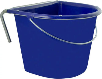 Produktbild von V-Plast Pferdefutterstation aus Kunststoff mit Haken und Griffen in Blau
