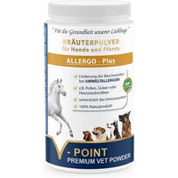 Produktbild von V-POINT ALLERGO PLUS Premium Kräuterpulver für Hunde und Pferde zur Unterstützung bei Allergien 500 g - 500 g