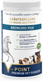V-POINT BRONCHIO VITAL Premium Kräuterpulver für Hunde und Pferde zur Unterstützung der Atemwege mit Vitaminen und Mineralstoffen 500 g - 500 g – Bild 1 von 6