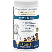 Produktbild von V-POINT BRONCHIO VITAL Premium Kräuterpulver für Hunde und Pferde zur Unterstützung der Atemwege mit Vitaminen und Mineralstoffen 500 g - 500 g
