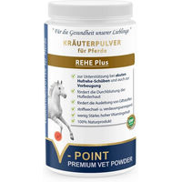 Produktbild von V-POINT REHE Plus Nahrungsergänzung für Pferde zur Unterstützung bei Hufrehe und Stoffwechsel 450 g - 450 g