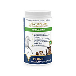 Produktbild von V-POINT Flora Aktiv Premium Kräuterpulver für Hunde und Pferde - 500 g