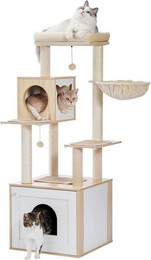 Produktbild von Vankel Moderner Katzenbaum mit Katzenhaus und Katzentoilette