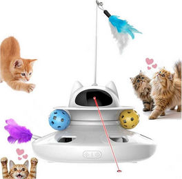 Vashoy Tier-Intelligenzspielzeug Elektrisches Katzenspielzeug, ABS, 3 Modi, abnehmbar (5-tlg) Elektrisches Infrarot-Katzenspielzeug mit Bewegungssensor – Bild 1 von 5