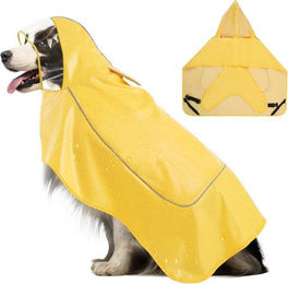 Produktbild von VavoPaw Hunde Regenmantel mit Kapuze und Reflektorstreifen