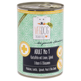 Produktbild von VEGDOG Adult Linsen & Hirse Veganes Hunde Nassfutter - 6 x 400 g