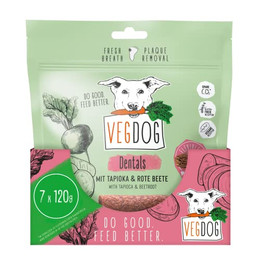 Produktbild von VEGDOG Dentals hypoallergene Kausnacks für Hunde - 7 x 120 g