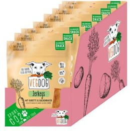 Produktbild von VEGDOG Jerkeys hypoallergener Snack für Hunde - 9 x 80 g