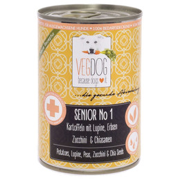 Produktbild von VEGDOG Senior Erbsen & Hirse Veganes Hunde Nassfutter - 6 x 400 g