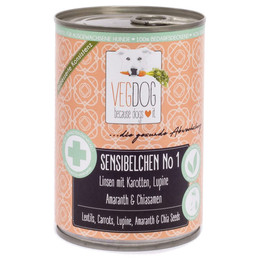 Produktbild von VEGDOG Sensitive Lupinenprotein Veganes Hundefutter - 6 x 400 g