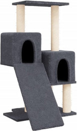 Produktbild von Vellora Katzen-Kletterwand Kratzbaum mit Sisal-Kratzsäulen Dunkelgrau