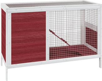 Produktbild von Vellora Kleintierkäfig Kaninchenstall Mokka 103x44x69,5 cm Massivholz Kiefer
