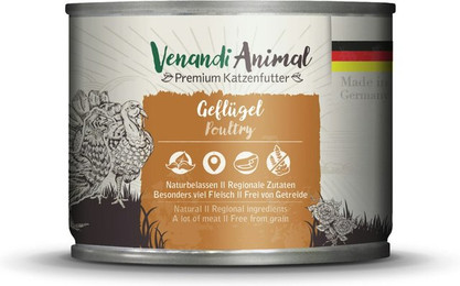 Produktbild von Venandi Animal 200 Gramm Katzennassfutter Sparpaket 12 x 200 Gramm Geflügel