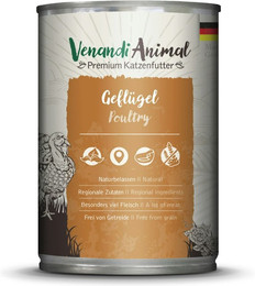 Produktbild von Venandi Animal 400 Gramm Katzennassfutter Sparpaket 12 x 400 Gramm Geflügel
