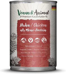 Produktbild von Venandi Animal Huhn Monoprotein Nassfutter - 24 x 400 g