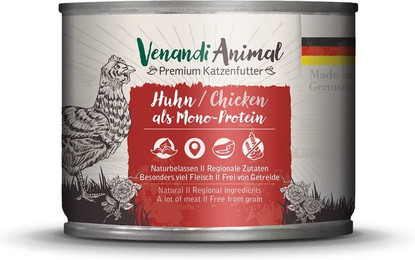 Produktbild von Venandi Animal Huhn Monoprotein Nassfutter - 6 x 200 g