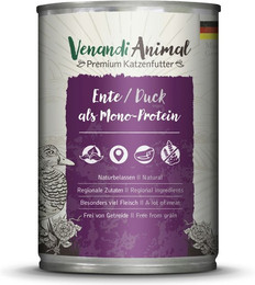 Produktbild von Venandi Animal Monoprotein 400g Katzennassfutter 6 x 400 Gramm Ente