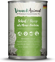 Produktbild von Venandi Animal Monoprotein 400g Katzennassfutter Sparpaket 12 x 400 Gramm Schaf