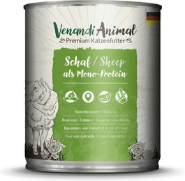 Produktbild von Venandi Animal Monoprotein 800g Katzennassfutter 6 x 800 Gramm Schaf