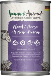 Produktbild von Venandi Animal Monoprotein Pferd Nassfutter für Katzen - 6 x 400 g