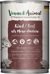 Produktbild von Venandi Animal Monoprotein Rind Nassfutter für Katzen - 6 x 400 g