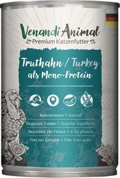 Produktbild von Venandi Animal Monoprotein Truthahn Nassfutter für Katzen - 6 x 400 g