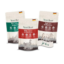 Produktbild von Venandi Animal Premium Nassfutter für Katzen Probierpaket I Huhn Pute Rind - 12 x 125 g