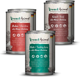 Produktbild von Venandi Animal Probierpaket I Huhn Pute Rind - 24 x 400 g