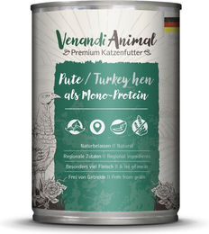 Venandi Animal Pute Monoprotein Nassfutter - 6 x 400 g – Bild 1 von 2