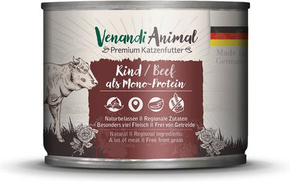 Produktbild von Venandi Animal Rind Monoprotein Nassfutter - 12 x 200 g