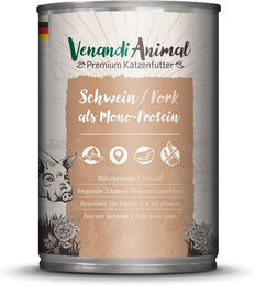 Produktbild von Venandi Animal Schwein Monoprotein Katzenfutter - 24 x 400 g