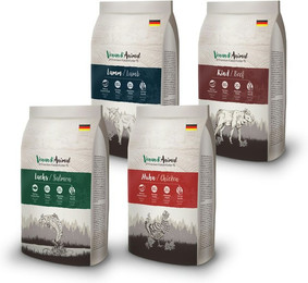 Produktbild von VenandiAnimal Huhn / Rind / Lachs / Lamm Multipack Katzentrockenfutter Sparpaket 2 x 4 x 1,5 Kilogramm Multipack