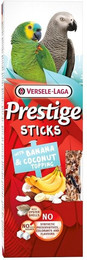 Produktbild von Versele-Laga Prestige Sticks Papageien mit Banane & Kokostopping - 2 x 140 g