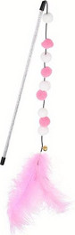 Produktbild von Verspielter Pompom Katzen-Spielzeugstab Interaktiver Feder-Teaser für Kätzchen-Übung, Plüschball am Stab, Lustige Haustierbedarf 1pc rosa