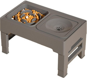 Produktbild von Verstellbare, erhöhte Hundenäpfe, 2-in-1-Slow-Feeder mit Wassernapf für kleine/mittlere/große Haustiere, Katzen
