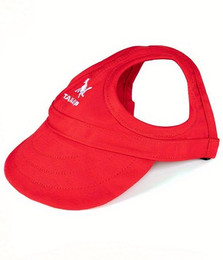 Produktbild von Verstellbare Haustier-Hundereise-Baseballmütze, süße Sonnenkappe, Visiermütze mit Ohrlöchern, Outdoor-Sport, Heimtierbedarf S rot