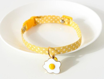 Produktbild von Verstellbares Kätzchenhalsband mit Glöckchen Schnitt Haustier Katzenhalsbänder Ausreißsicher Katzenhalskette Welpenhalsband Katzenzubehör S(17-32cm) gelb